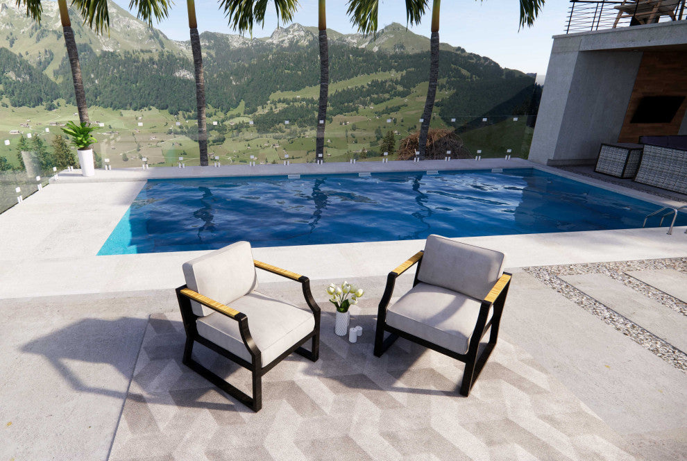 Trouvaille Outdoor Patio Conversation Single  Chair, Set of 2