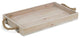 Light Gray Wooden Tray With Rope Handles