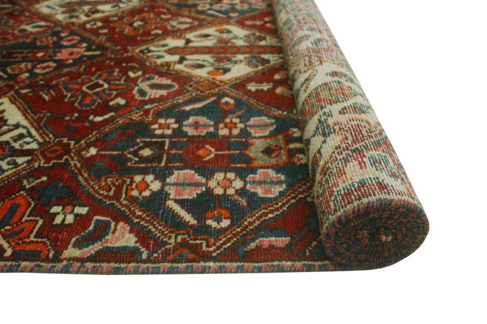 Fine Vintage Distressed Hallie Burgundy/Navy Rug, 7'1x9'7