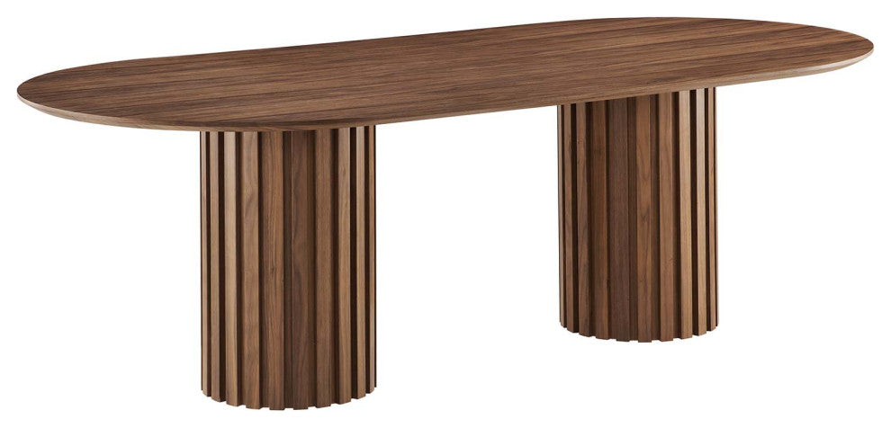 Senja 95" Oval Dining Table, Walnut