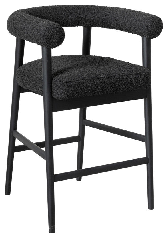 Spara Boucle Counter Stool, Black