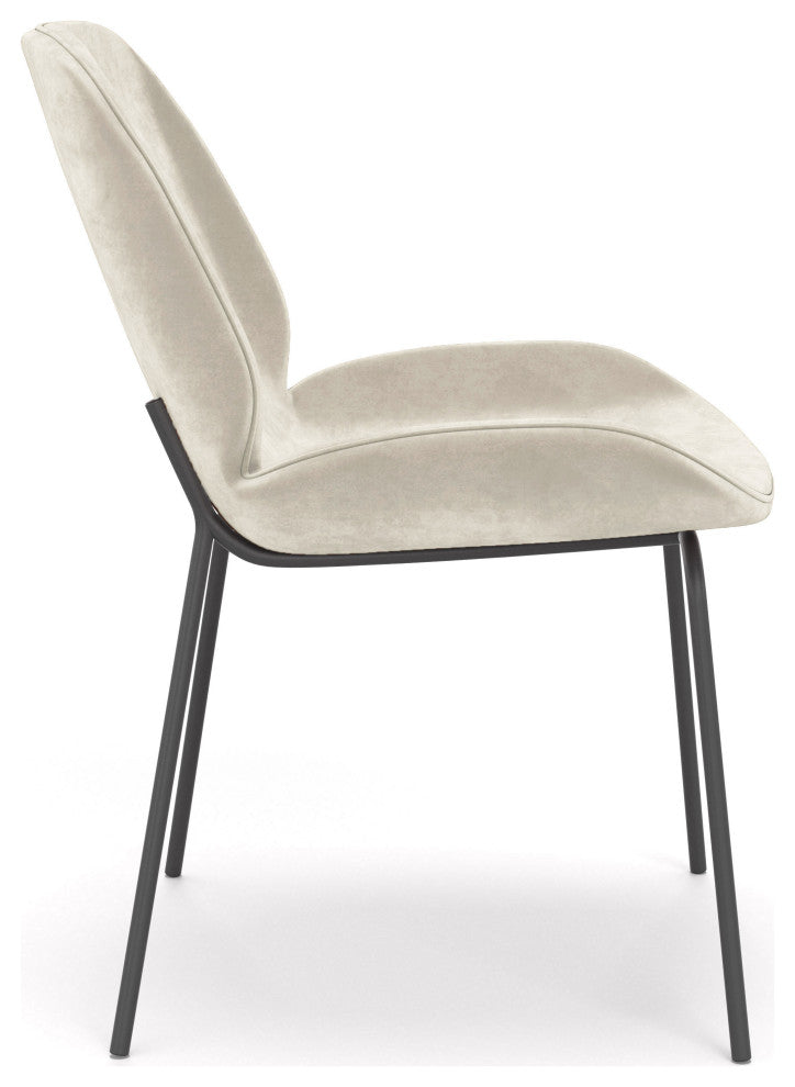 Metro Dauphine Side Chair, Set of 2, Black Legs, Sand, Black