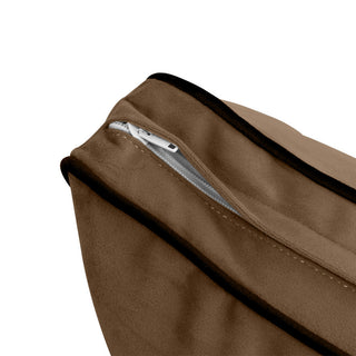 STYLE V2 Full Velvet ContrastPipe Indoor Daybed Bolster Pillow |COVER ONLY|AD308