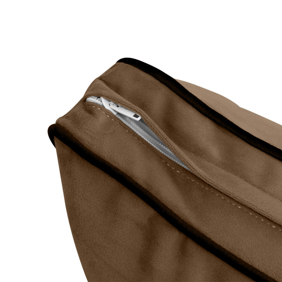 STYLE V2 Full Velvet ContrastPipe Indoor Daybed Bolster Pillow |COVER ONLY|AD308