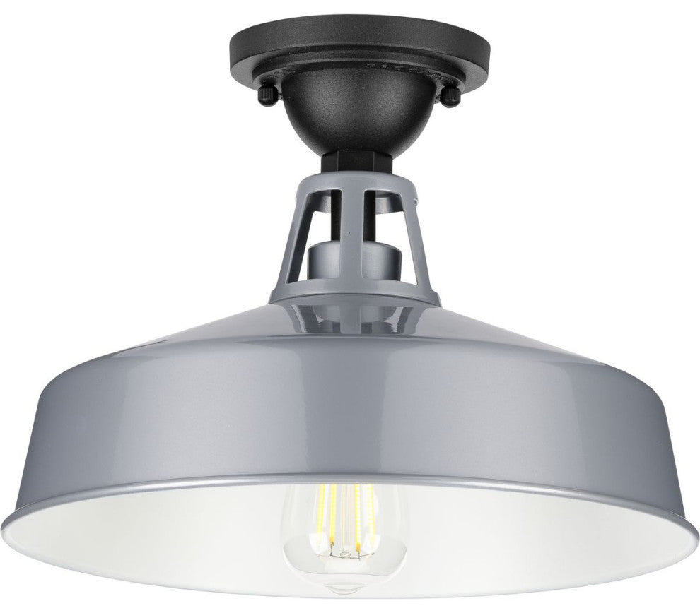Cedar Springs Collection Metallic Gray 1-Light Semi-Flush Mount