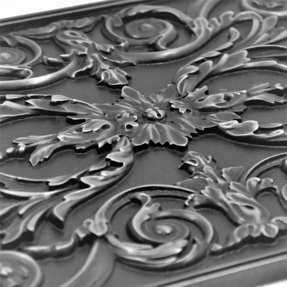 Viola Wrought Iron Matte Finish 12"x 18" Hand Made Metal Mural Tile