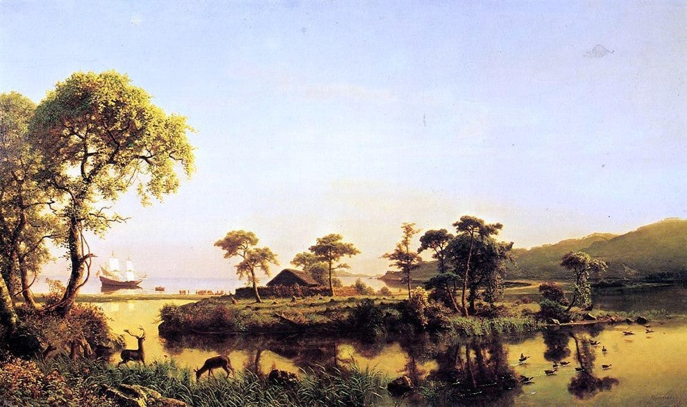 Albert Bierstadt Gosnold at Cuttyhunk 1602, Gallery Wrapped Canvas, 18"x27"