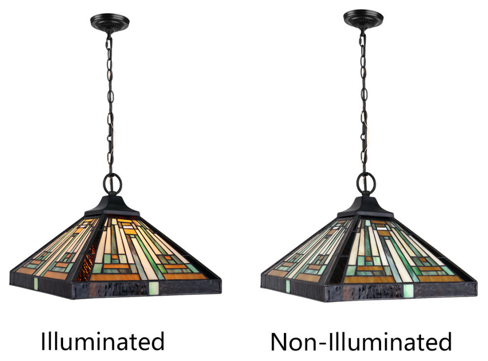 Innes Tiffany 1-Light Mission Ceiling Pendant 12" Shade