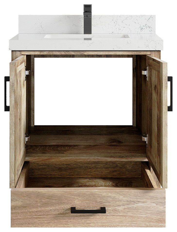 Malibu Mango 30 Single Sink Bath Vanity in White Washed 2" Empira Quartz