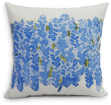 Flower Bell Bunch Decorative Floral Throw Pillow, Blue, 16"