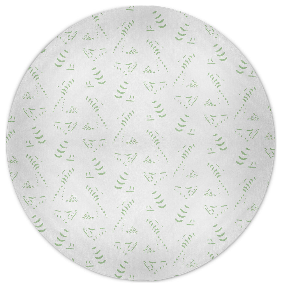Muted Bongo Rug, Light Green, 5' Round