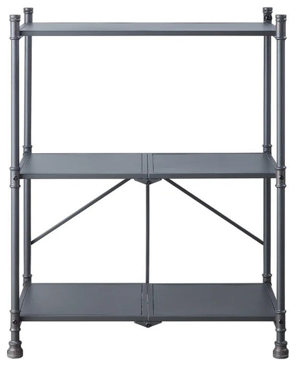 Folding Console Table, Sandy Black and Dark Bronze