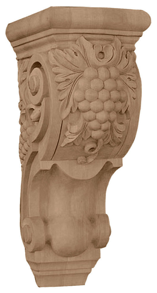 4 7/8"W x 5 1/2"D x 10 7/8"H Medium Grape Bunches Corbel, Alder