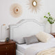 Headboard, Full Queen Size, Velvet, White, Modern Contemporary, Bedroom Master