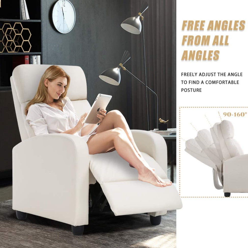 Modern Recliner Chair for Living Room, Beige