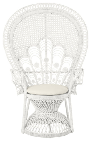 Lady Peacock Rattan Chair, White