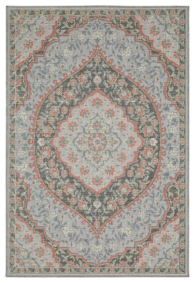 Citron Medallion Indoor/Outdoor Area Rug, 9'10" x 12'10"
