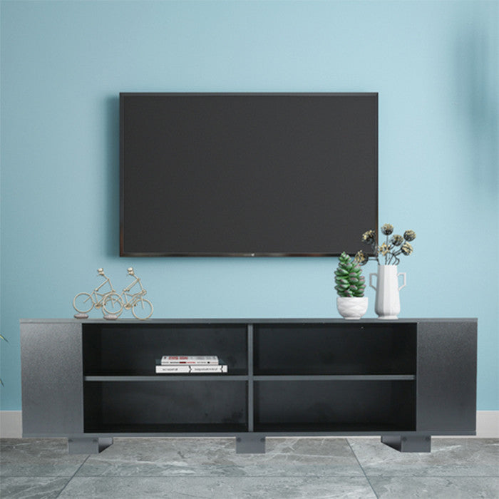 65 inch TV stand Modern Entertainment Center with 8 Open Shelves black