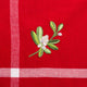 DII Red Embroidered Mistletoe Corner With Border Napkin, Set of 6