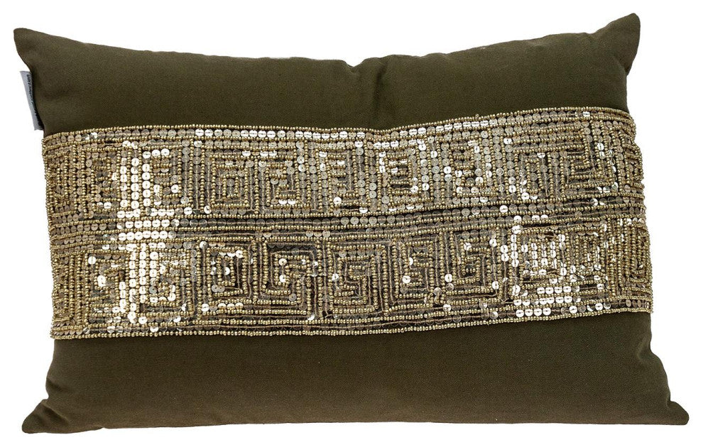 Parkland Collection Misty Transitional Olive Lumbar Throw Pillow