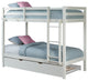Hillsdale Caspian Twin Over Twin Bunk Bed With Trundle and Hanging Nightstand