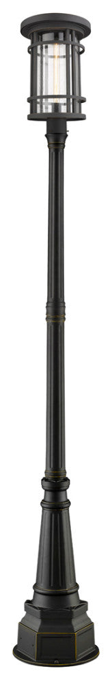 Jordan 1 Light Outdoor Post Mount in Oil Rubbed Bronze (564P Post)
