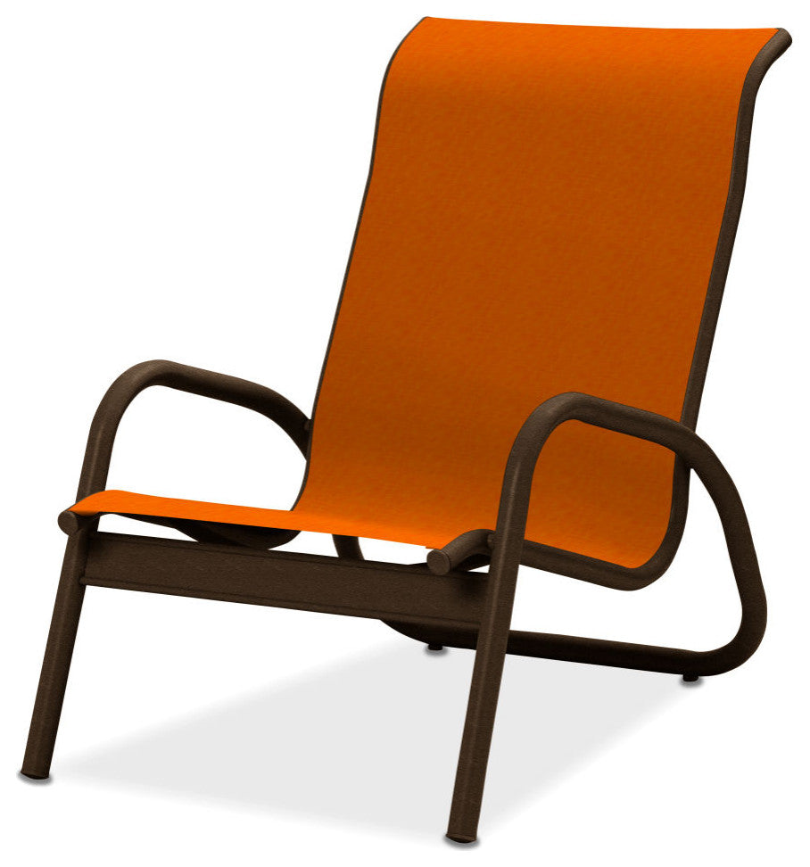 Gardenella Sling Stacking Poolside Chair, Textured Kona, Tangerine