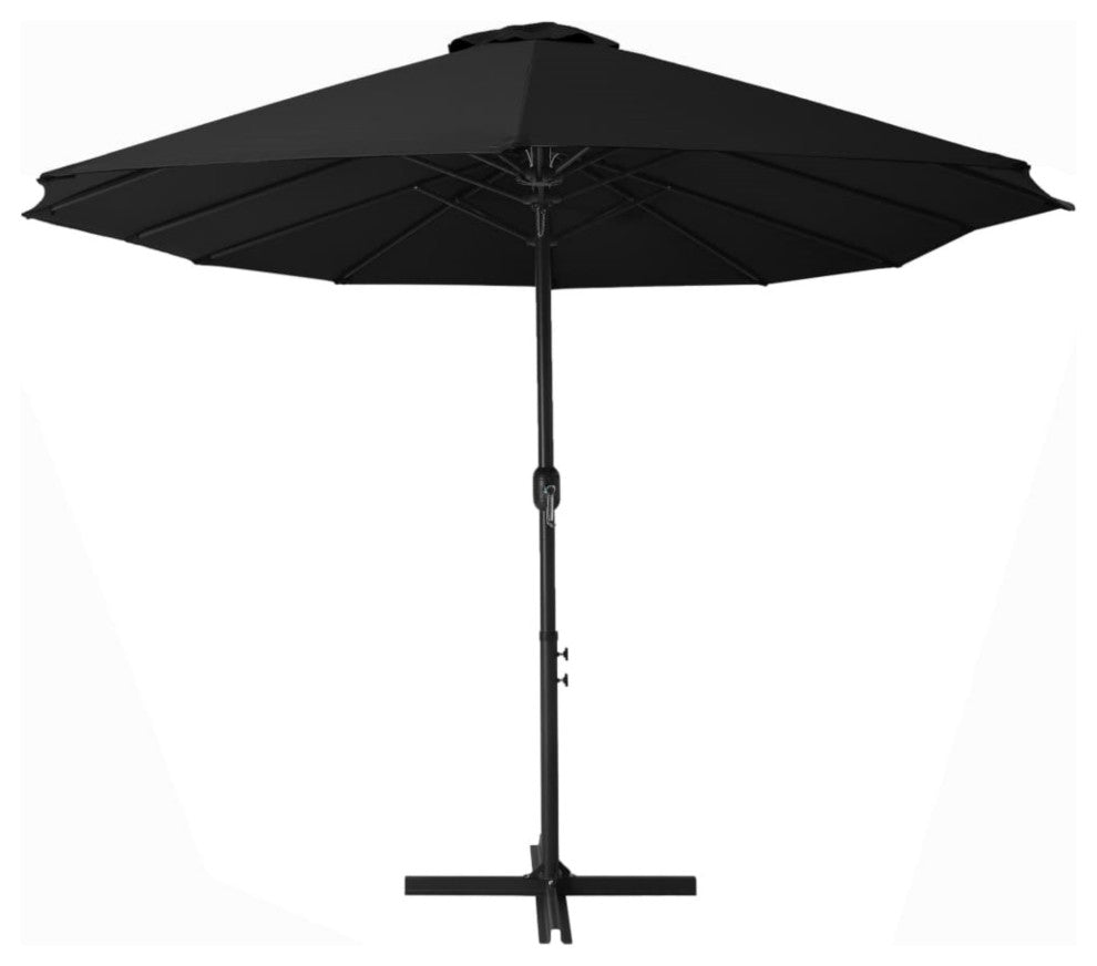 Vidaxl Outdoor Parasol With Aluminum Pole 181.1"x106.3" Black