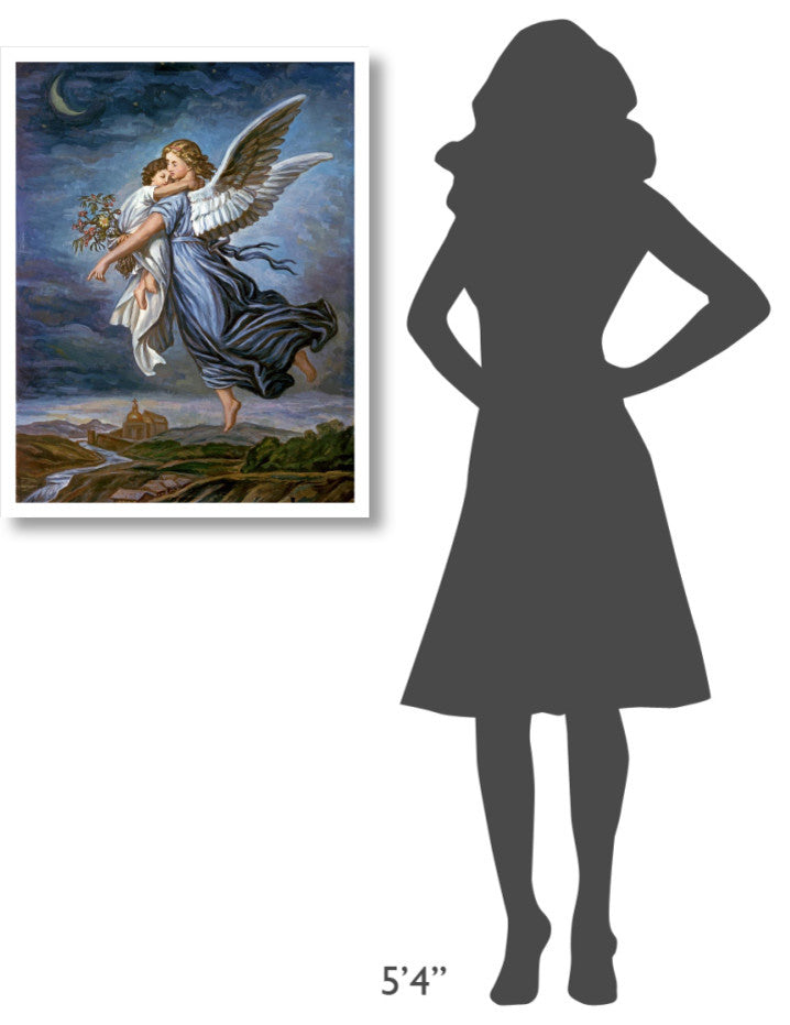 "The Guardian Angel" Digital Paper Print by Wilhelm von Kaulbach, 25"x32"