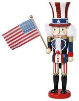 15" Hollywood Wooden Uncle Sam Nutcracker