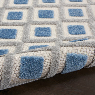 Nourison Aloha 7'10" Round Blue/Grey Modern Area Rug