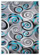 Angie Collection Rectangle 5' x 7' Turquoise Swirl Area Rug