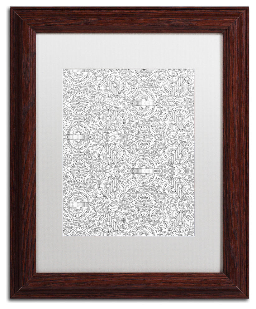 Hello Angel ''Kaleidoscope Three'' Art, Wood Frame, White Mat, 14x11