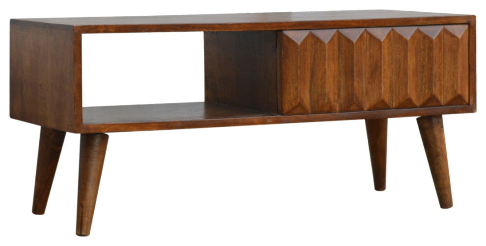 Chestnut Prism Sliding Media Unit