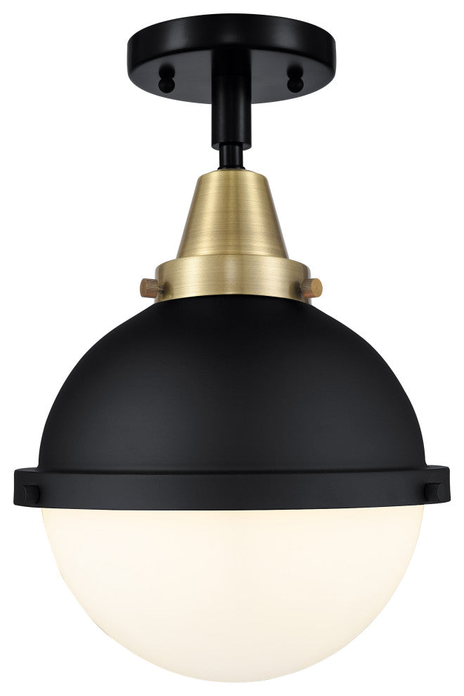 Innovations 447-1C-BAB-HFS-81-BK-LED Hampden 1 Light Flush Mount, Matte Black