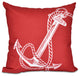 Anchored, Geometric Print Outdoor Pillow, Red, 20"x20"