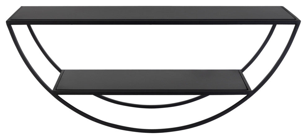 Tancill Half Circle Wall Shelf, Black 26x11