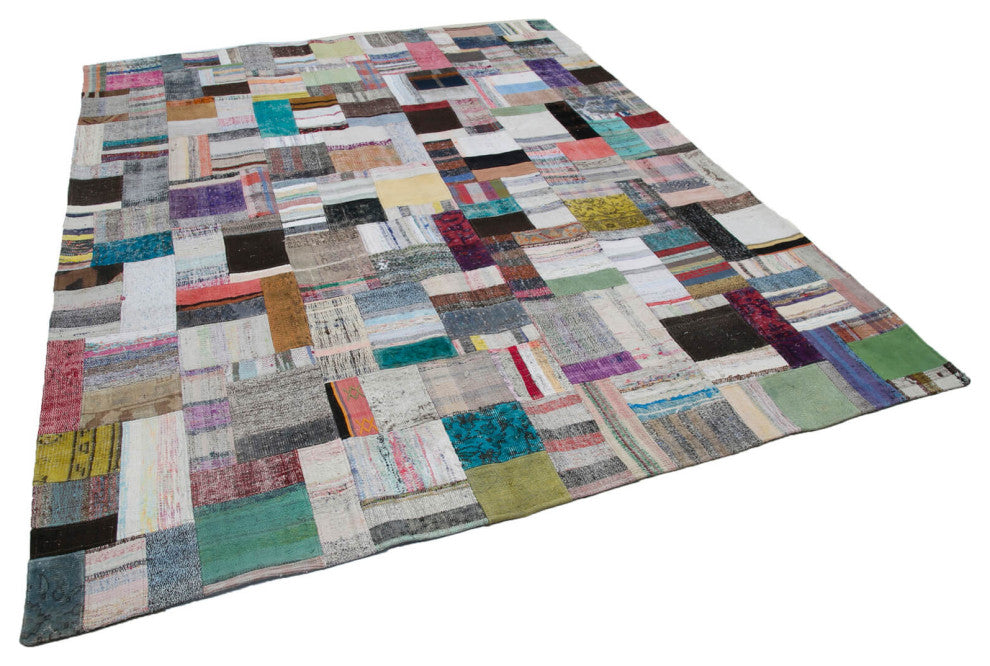 Rug N Carpet - Handmade Oriental 8' 1'' x 10' 1'' Vintage Patchwork Kilim Rug