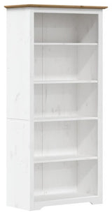 vidaXL Bookcase 5-Tier Storage Bookshelf with Shelves BODO Brown Solid Wood Pine