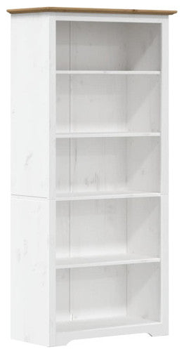 vidaXL Bookcase 5-Tier Storage Bookshelf with Shelves BODO Brown Solid Wood Pine