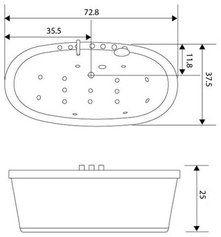 Whirlpool Freestanding Bathtub black hot tub - Cancun