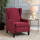 GDF Studio Weyland Contemporary Fabric Wingback Pushback Recliner, Deep Red