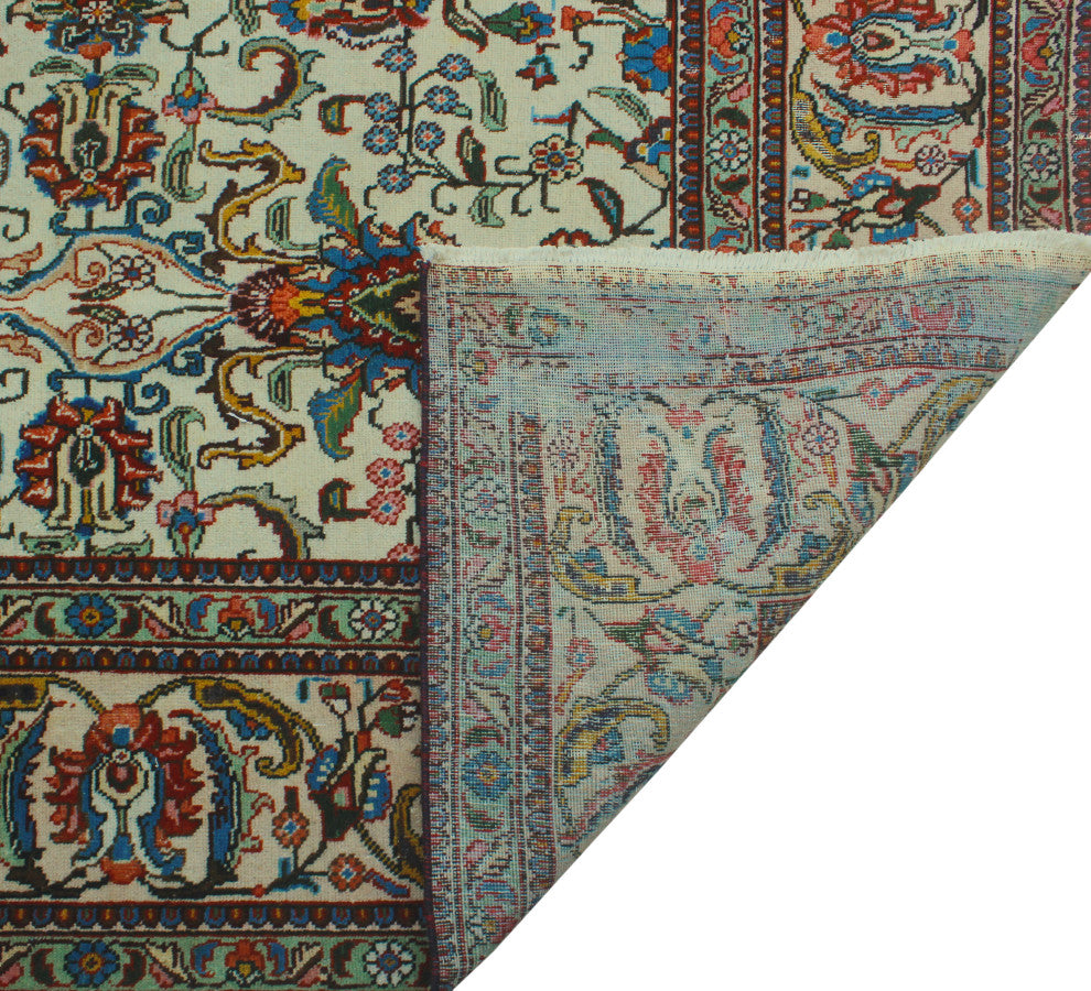 Fine Vintage Distressed Correy Ivory Rug