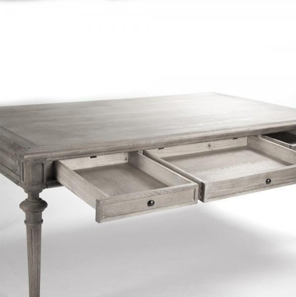 Traditional Limed Gray Oak Dining Table