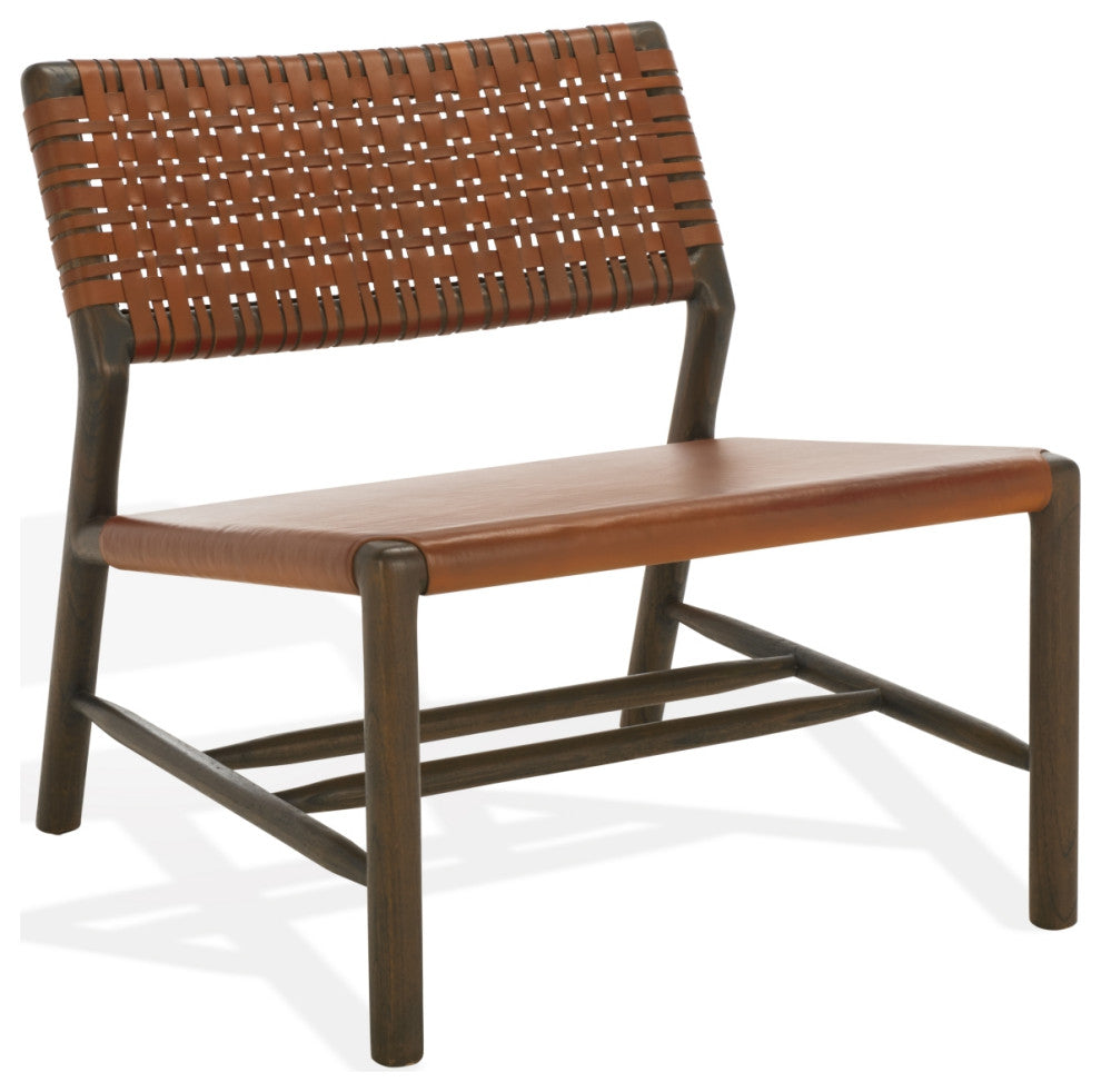 Safavieh Couture Valdina Woven Leather Acccent, Brown/Walnut