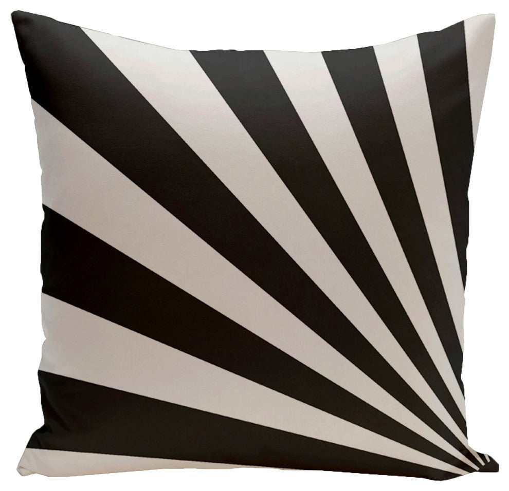 Geometric Decorative Pillow, Black, 16"x16"