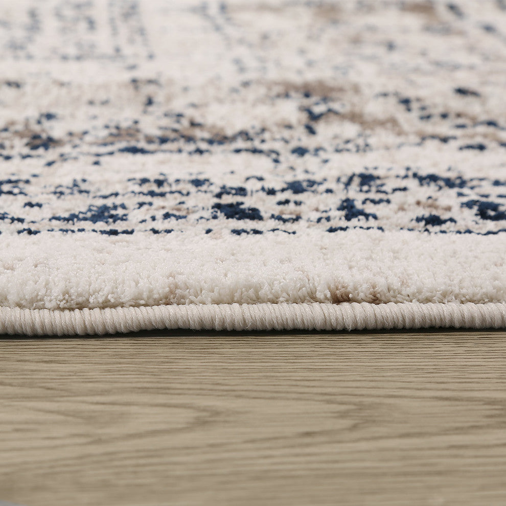 LNC Distressed Medallion Indoor Vintage Abstract Non Slip Area Rugs, 6'5 X 9'