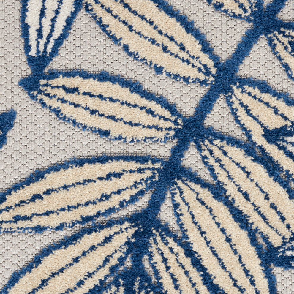 Nourison Aloha 2' x 6' Ivory/Navy Tropical Area Rug