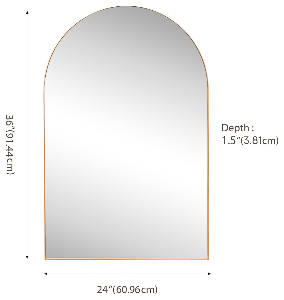 Elodie Medium Arched Metal Framed Wall Mounted Mirror