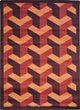 Kaleidoscope Rug, Rooftop, 5'4"x7'8", Burgundy